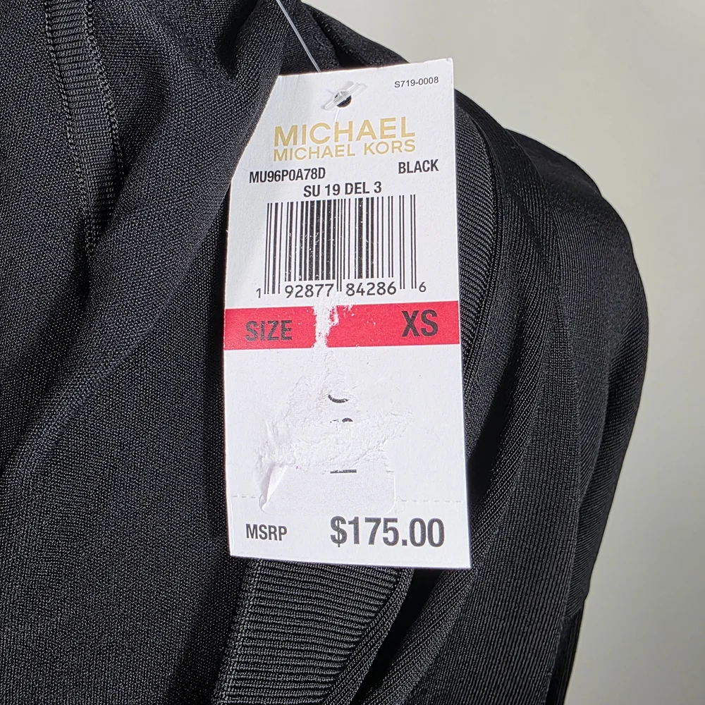 Michael Kors Black Zip Up Hoodie XS NWT Lightweight Knit Jacket - Picture 2 of 5